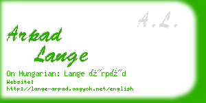 arpad lange business card